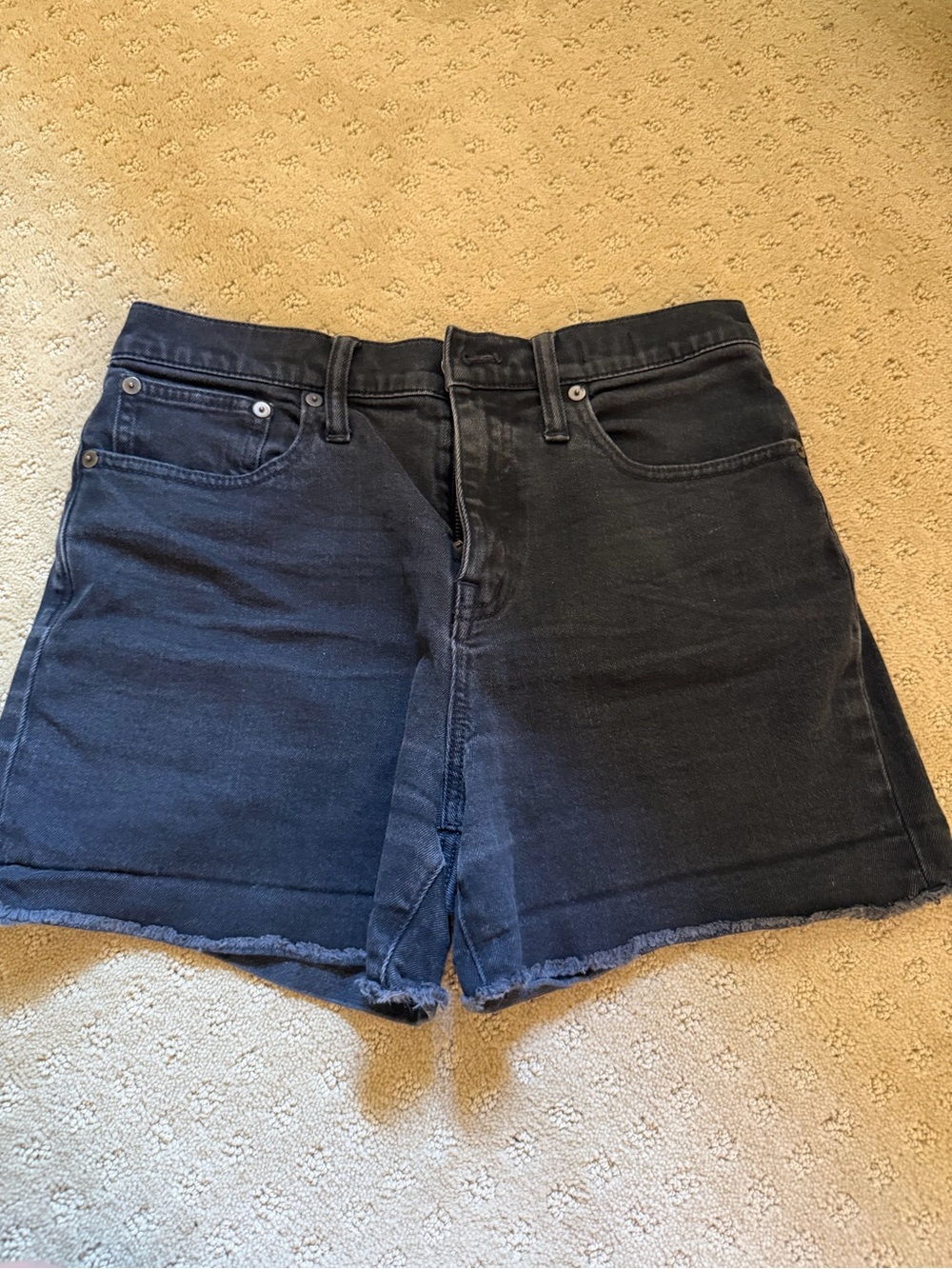 Madewell Black Denim Raw-Hem Jean Shorts